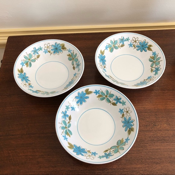 Vintage Mikasa Cera-Stone Maggi Pattern, 3 Bowls